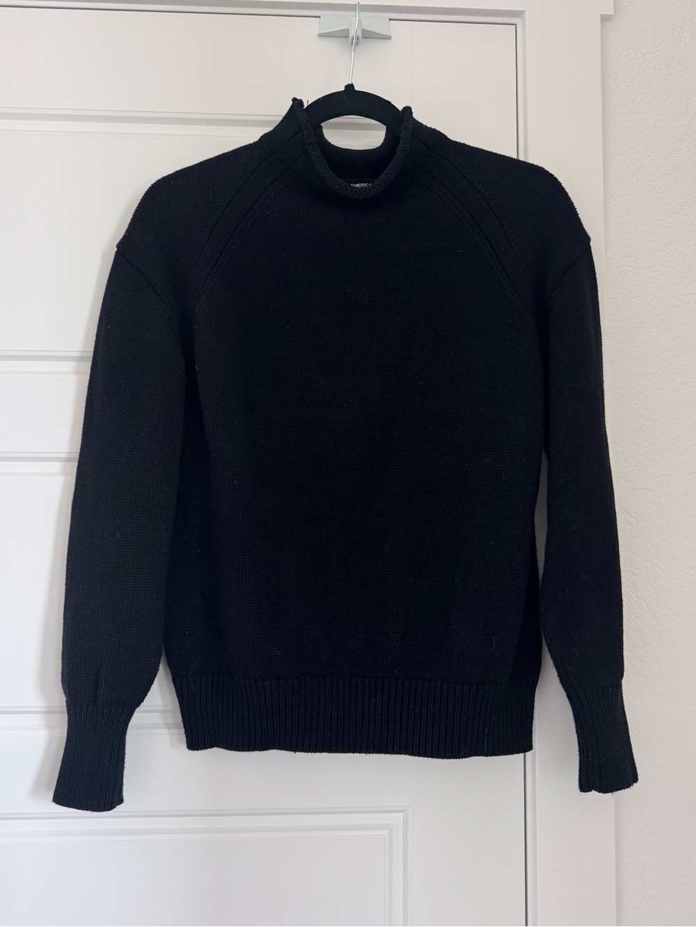525 America transfer detail mockneck sweater 100% cotton